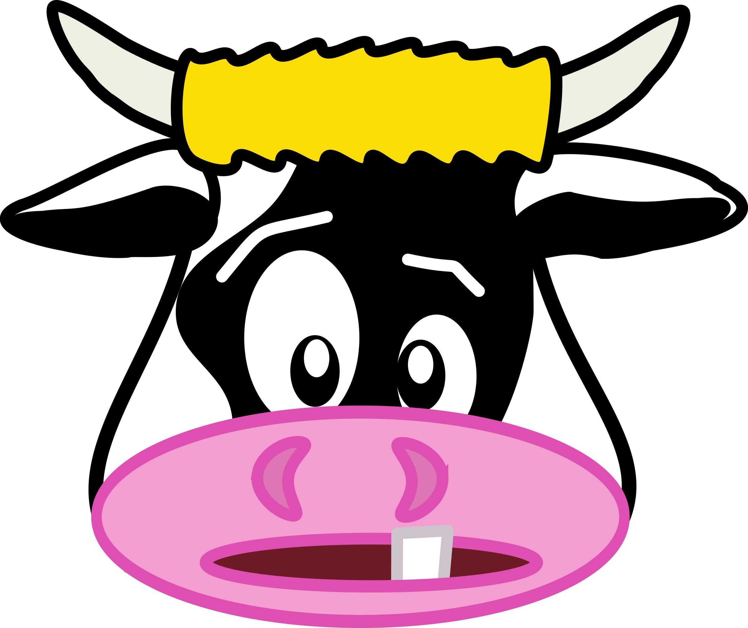 Open Clipart Cartoon Cow - Funny Cartoon Cow Faces (2400x2014)