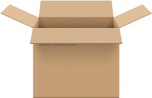 Cardboard Box Open Png Clip Art - Cardboard Box Png (500x332)
