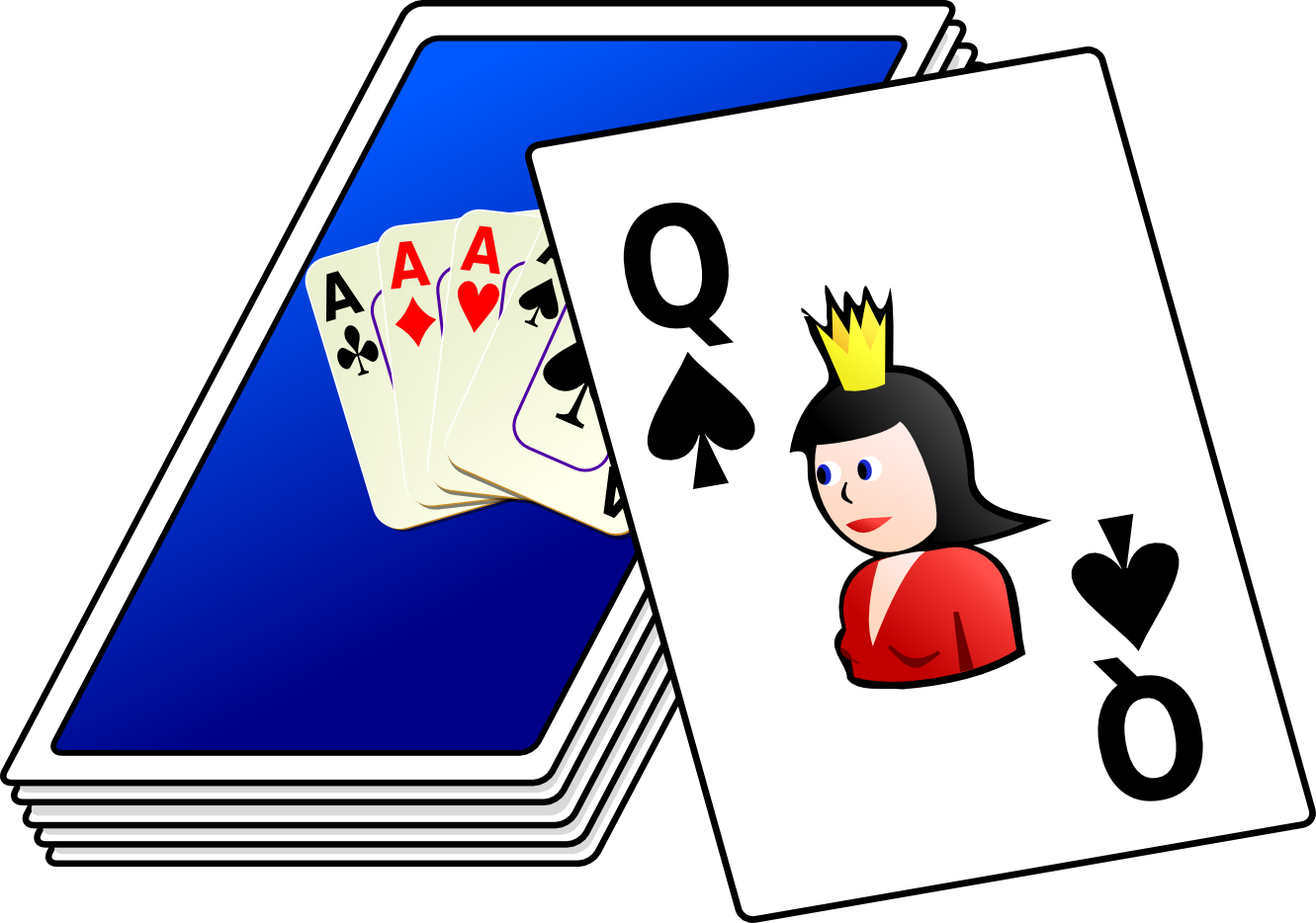 Free Vector Cards Deck Clip Art - Deck Of Cards Clipart Png (1331x934)