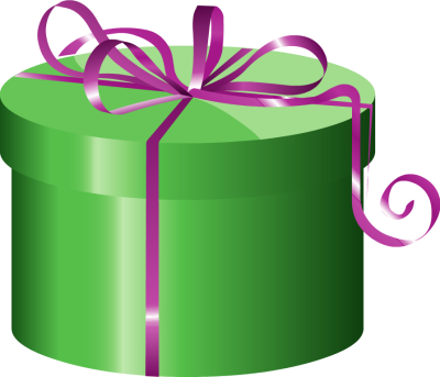 Gift Box Clipart - Purple And Green Present (400x343)