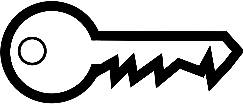 Key Car Lock Open House Door Security Unlock - Outline Of A Key (960x480)