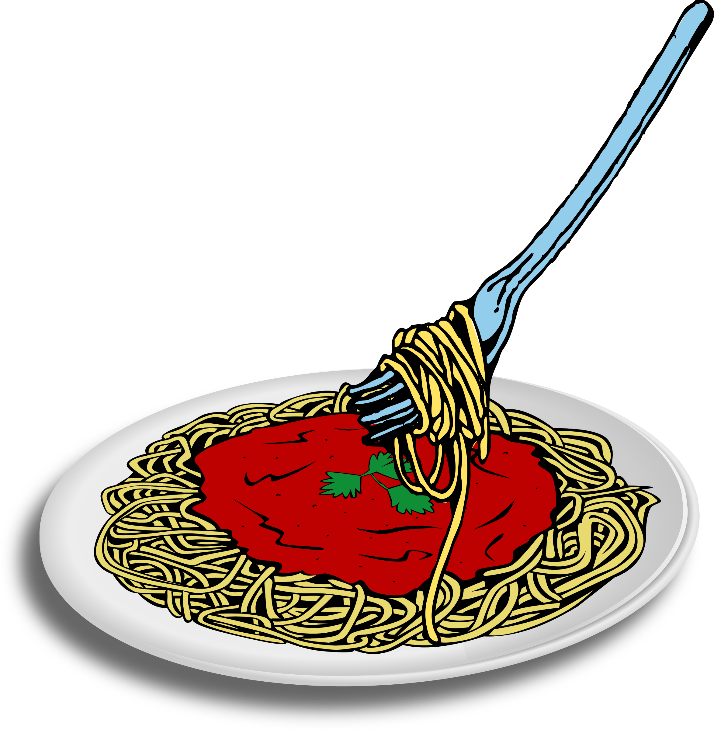 Big Image - Plate Of Spaghetti Clipart (2348x2400)