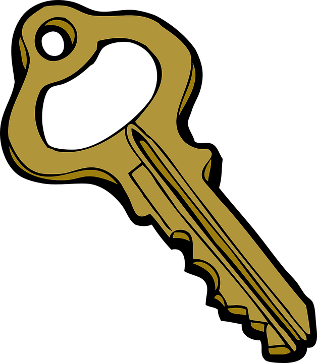 Key Door Lock Home House Car Open Safety - Key Clipart (628x720)