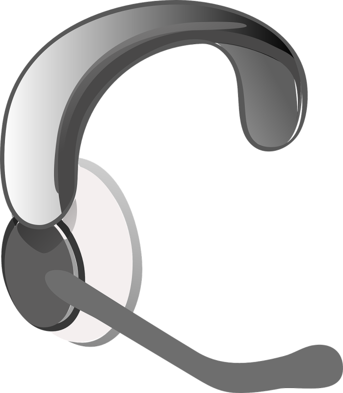 Headphone With Mic Png (699x800)