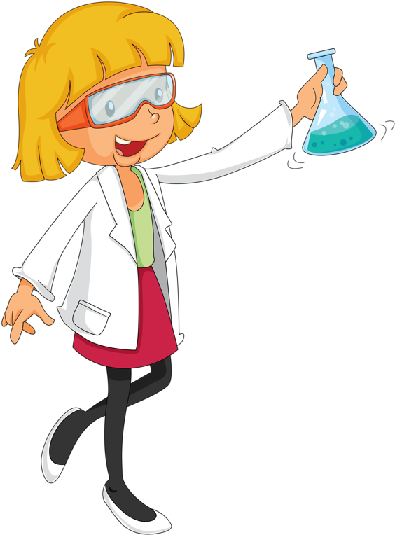 A Chemist & Mom - Cute Girl Scientist Cartoon (759x1024)