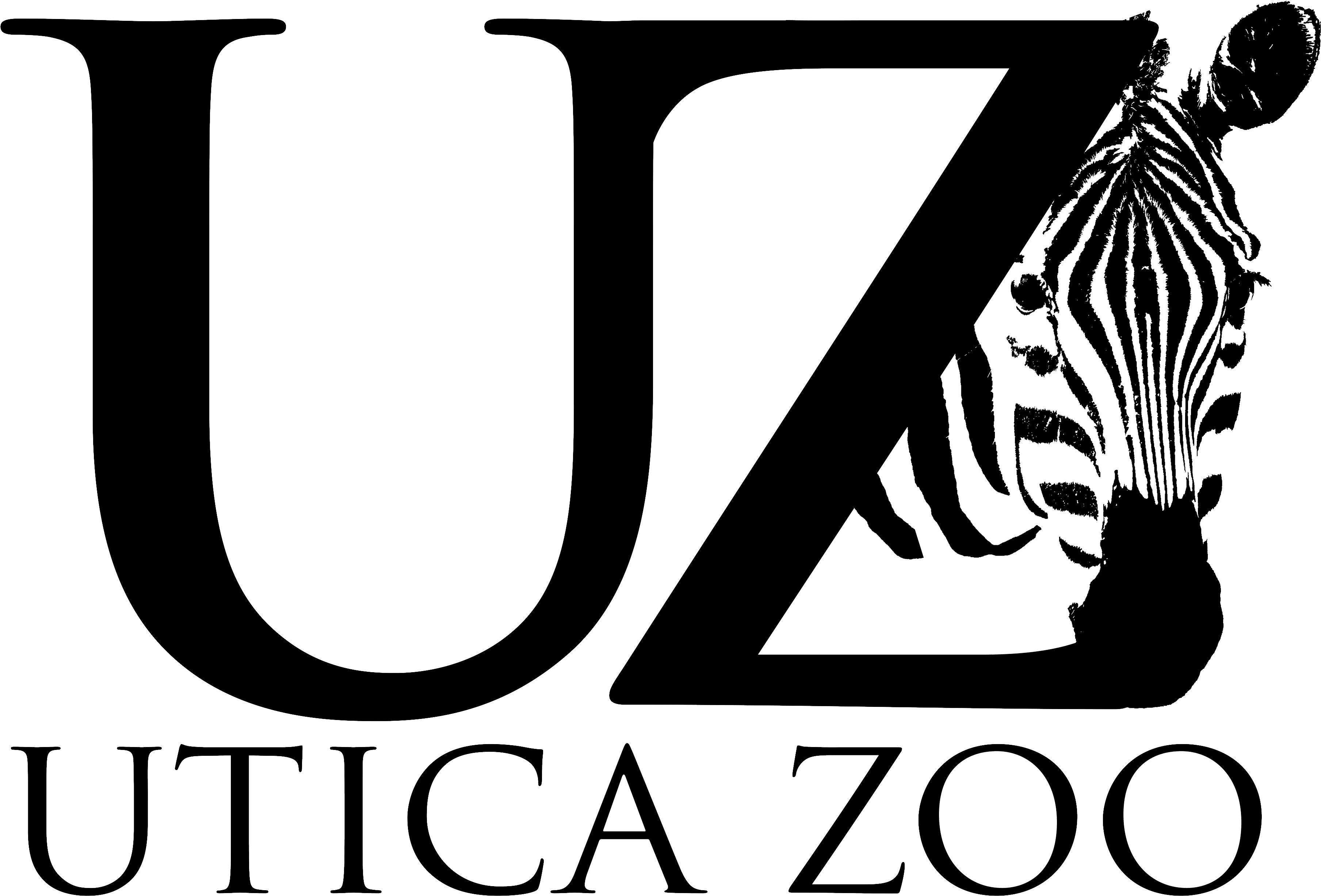 Uz Logo Plain Black - Utica Zoo (4500x2700)