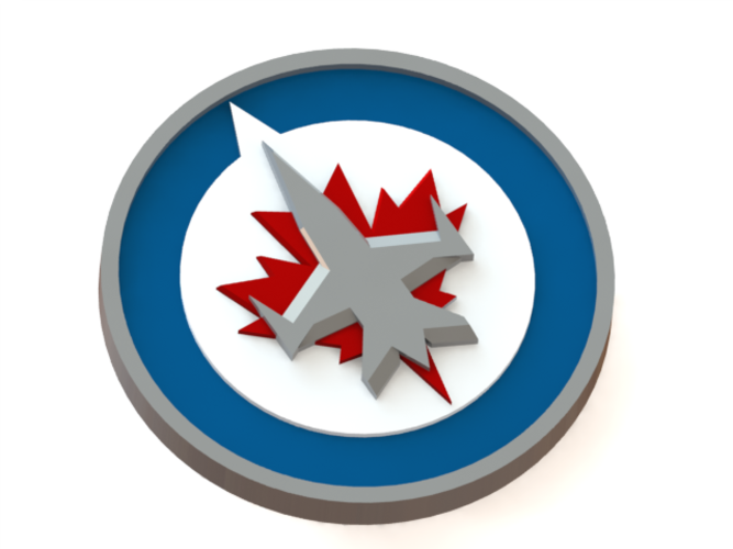 3d Printed Winnipeg Jets Logo By Ryšard Poplavskij - Royal Canadian Air Force (667x500)