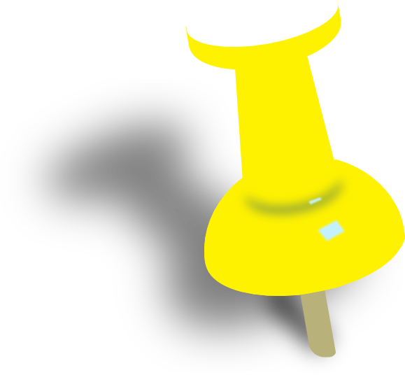 Yellow Push Pin Clip Art At Clker Com Vector Clip Art - Drawing Pin (600x552)
