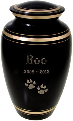 Wholesale Black Gold Cat Urn Shown With Text Clip Art - Urn (500x500)