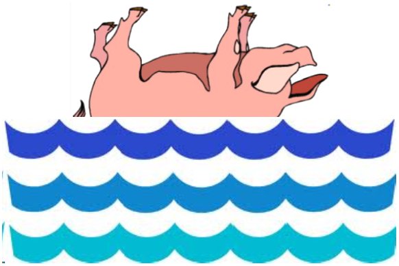 Floating Pig - Wind Wave (582x389)