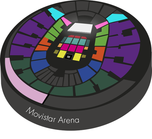 Mapa Movistar Arena Jesse Y Joy - Movistar Arena Romeo Santos (507x465)
