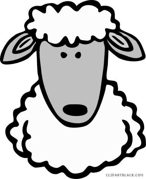Sheep Head Animal Free Black White Clipart Images Clipartblack - Draw A Sheep Face (486x597)