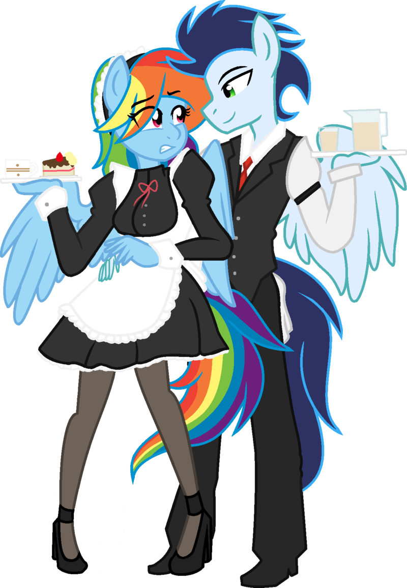 Littlecloudie, Clothes, Female, Maid, Male, Rainbow - Soarinx Dash (800x1156)