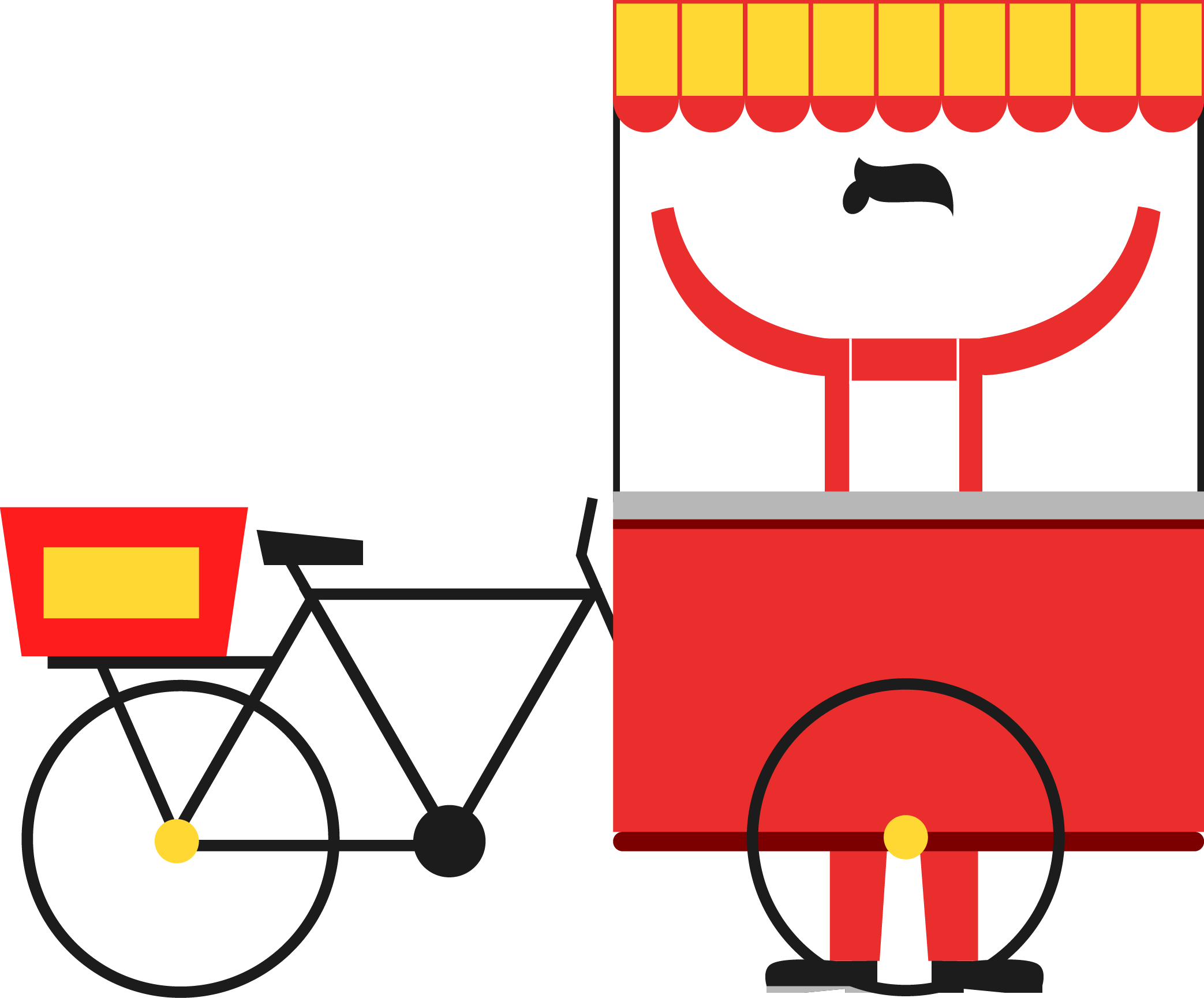 Flea Market Shopping Wet Market - Vector Graphics (2086x1729)