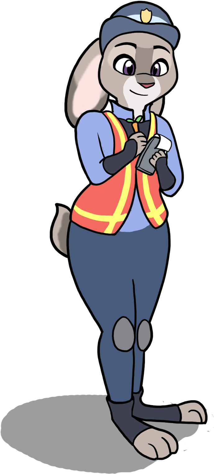 Judy Hopps, Meter Maid - Cartoon (1114x1982)