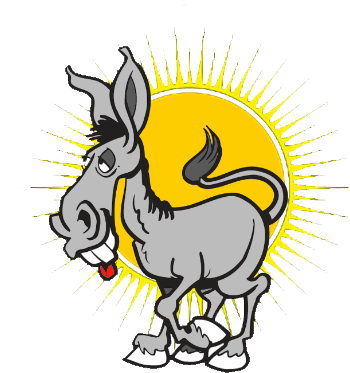 Sunburned Ass Ranch - Cartoon Donkey Drawing (488x488)