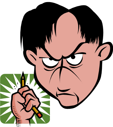 Graphic Of Angry Dudes Face And Hand Breaking Pencil - Sudoku For The Frustrated Fanatic By L Cheryl Kirk (378x425)