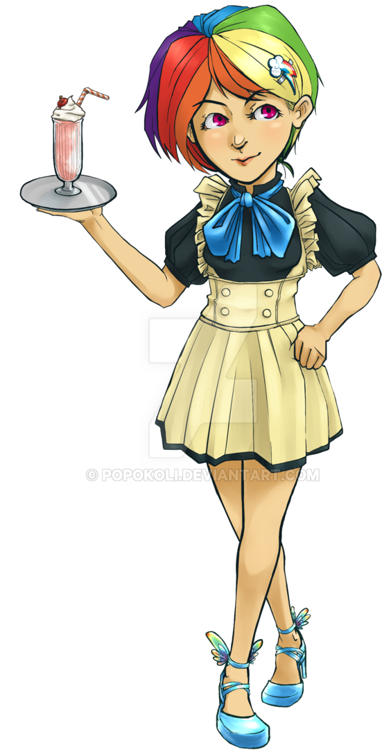 Maid Outfit By Popokoli - Rainbow Dash (600x1106)