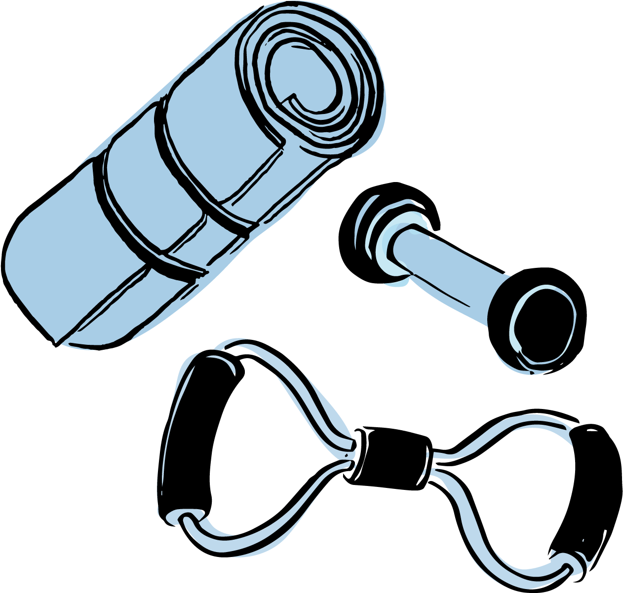 Dumbbell Yoga Mat Stretching - Dumbbell Yoga Mat Stretching (1375x1375)