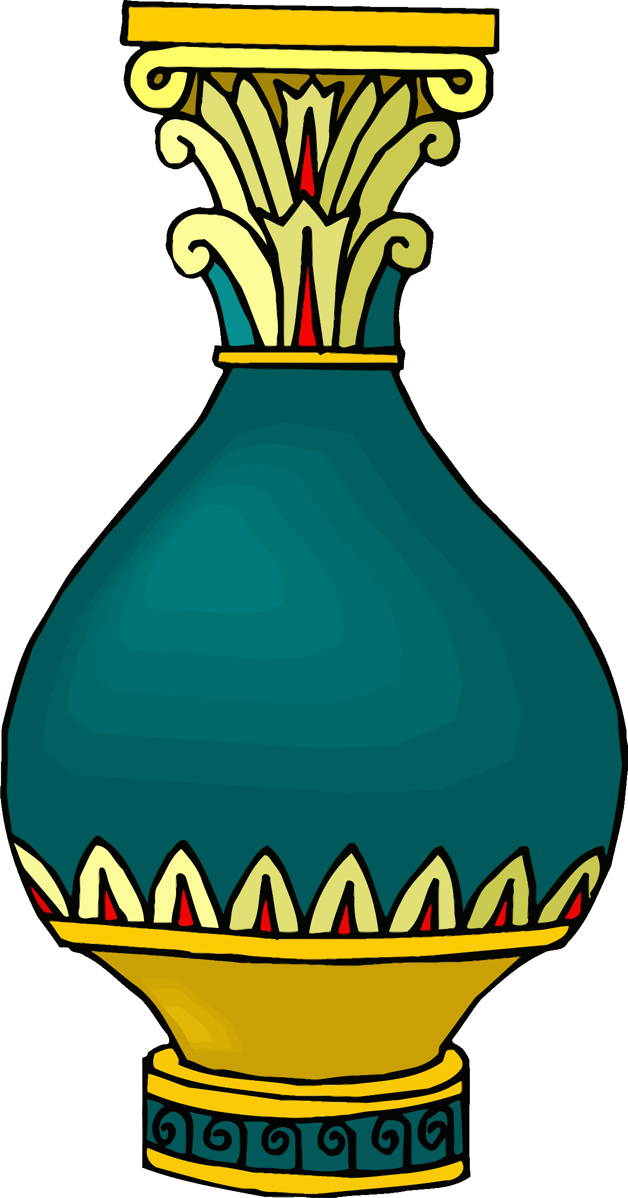 Big Image - Vase Clipart Black And White Png (1259x2400)