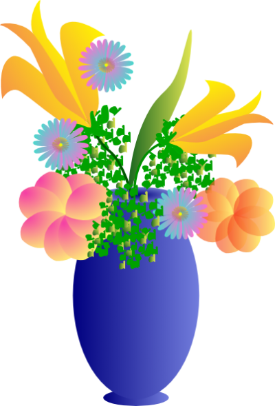Vase Clip Art At Clker Com Vector Clip Art Online Royalty - Bouquet Of Flowers Clip Art (400x589)