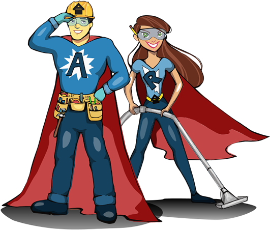 Able Restoration Logo Heroes - Cleaning Heroes (530x467)