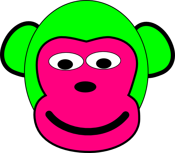 Clipart Info - Pink And Green Monkey (600x524)