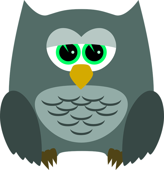 Cute Cartoon Owls 7, Buy Clip Art - Dark Grey Owl Round Ornament (691x720)