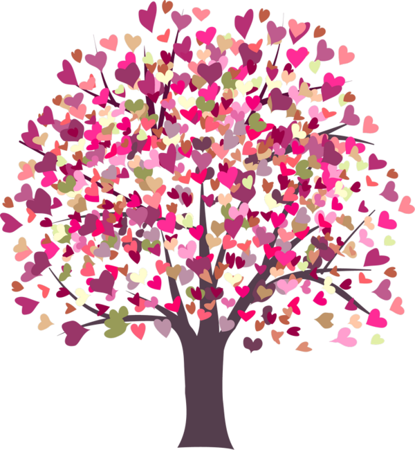 Arbre,tubes,png - Tree Heart Png Pink (600x650)
