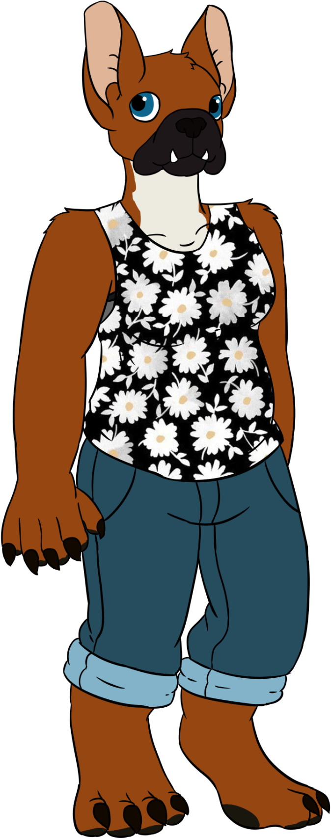 Possible New Fursona Bc I Love French Bulldogs And - Daisies Framed Art Print - Scoop Black Mini 10" X 12" (873x1920)