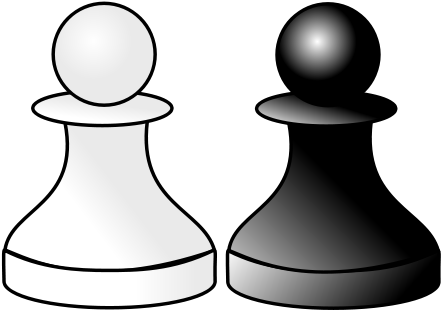 Black And White Pawns D R Clipart - Piezas De Ajedrez El Peon (600x424)