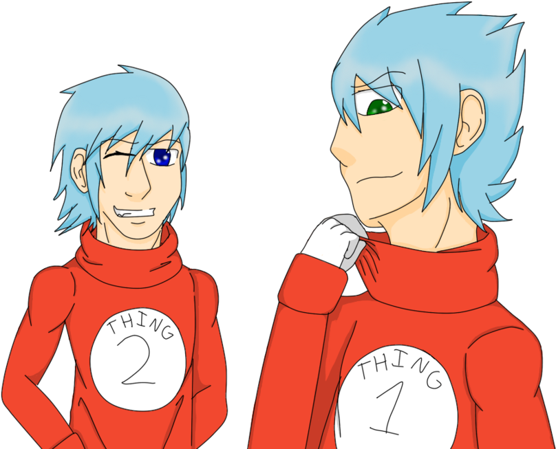 The Cat In The Hat Thing One Thing Two Character Fiction - Thing 1 And Thing 2 Anime (900x720)