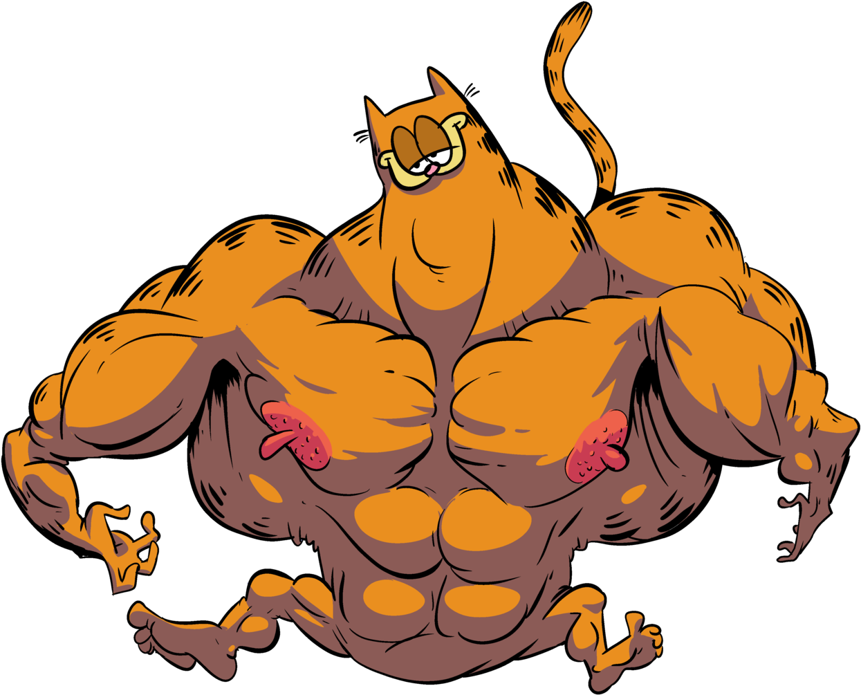 Feel The Explosive Might That Is Garfield - Illustration (1280x1027)