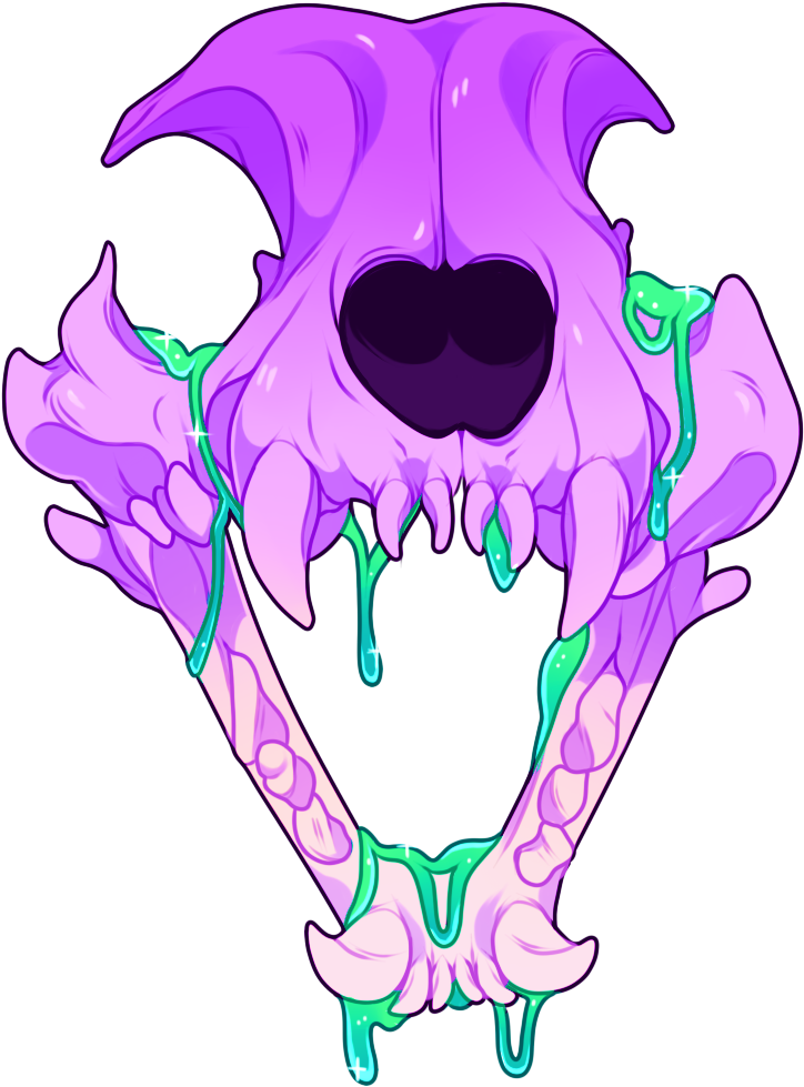 Gooey Cat Skull - Cat Skull Line Art (740x1000)