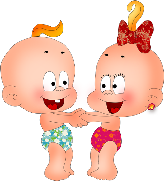 Desenhos - Cute Baby Girl And Boy Cartoon (566x611)
