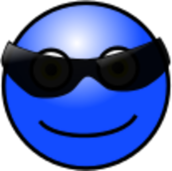 Emoticons Cool Face Vector Clip Art - Clip Art (600x594)