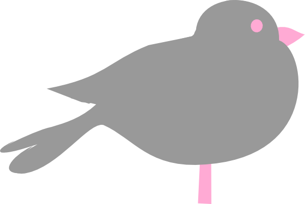 Birds Clip Art Cute Baby Birds Birds Design Element - Bird Clipart Png Pink Gray (600x402)