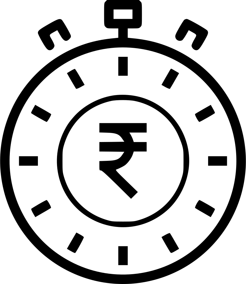 Time Management Indian Rupee Clock Deadline Performance - Time Icon (850x980)