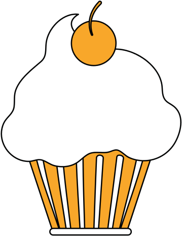 Cup Cake Glazed Cherry Vector Icon Illustration - Illustration (550x550)