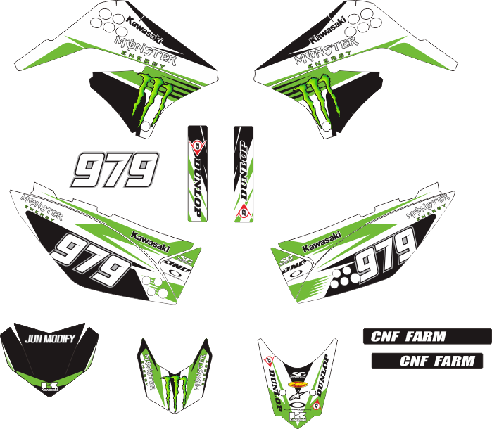 หน้ากากใส่ Jun Modify ไม่ต้องใส่ตัวเลข สวิงอาร์ม พื้นสีดำ - Motorcycle Fairing (699x610)