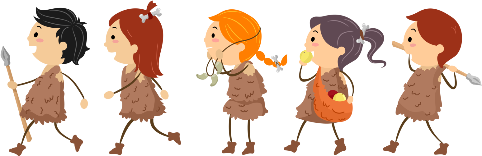 History Clipart Stone Age - Stone Age Child (1587x570)