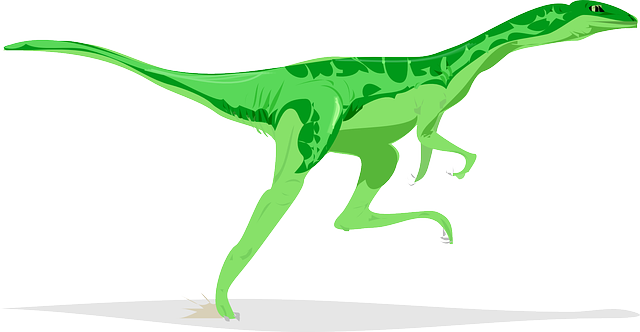 Green, Dino, Color, Running, Dinosaur, Animal, Fast - Running Dinosaur (640x332)