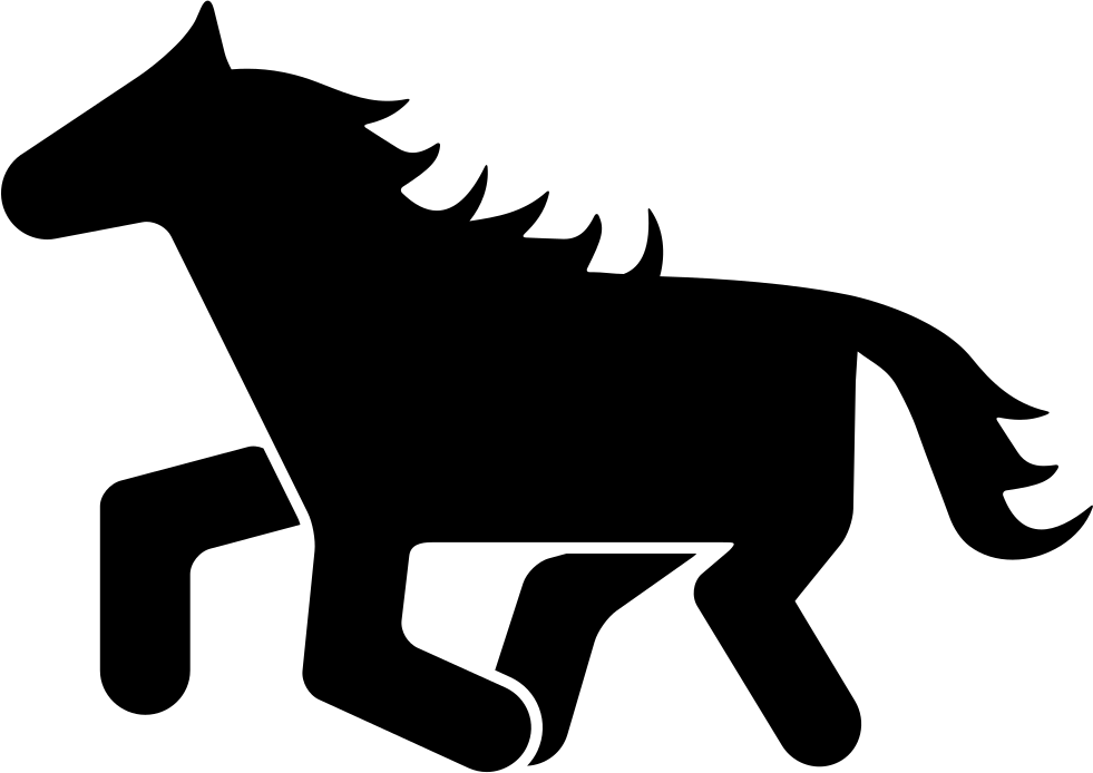 Running Small Horse Facing Left Comments - Silueta De Caballo Corriendo (981x694)