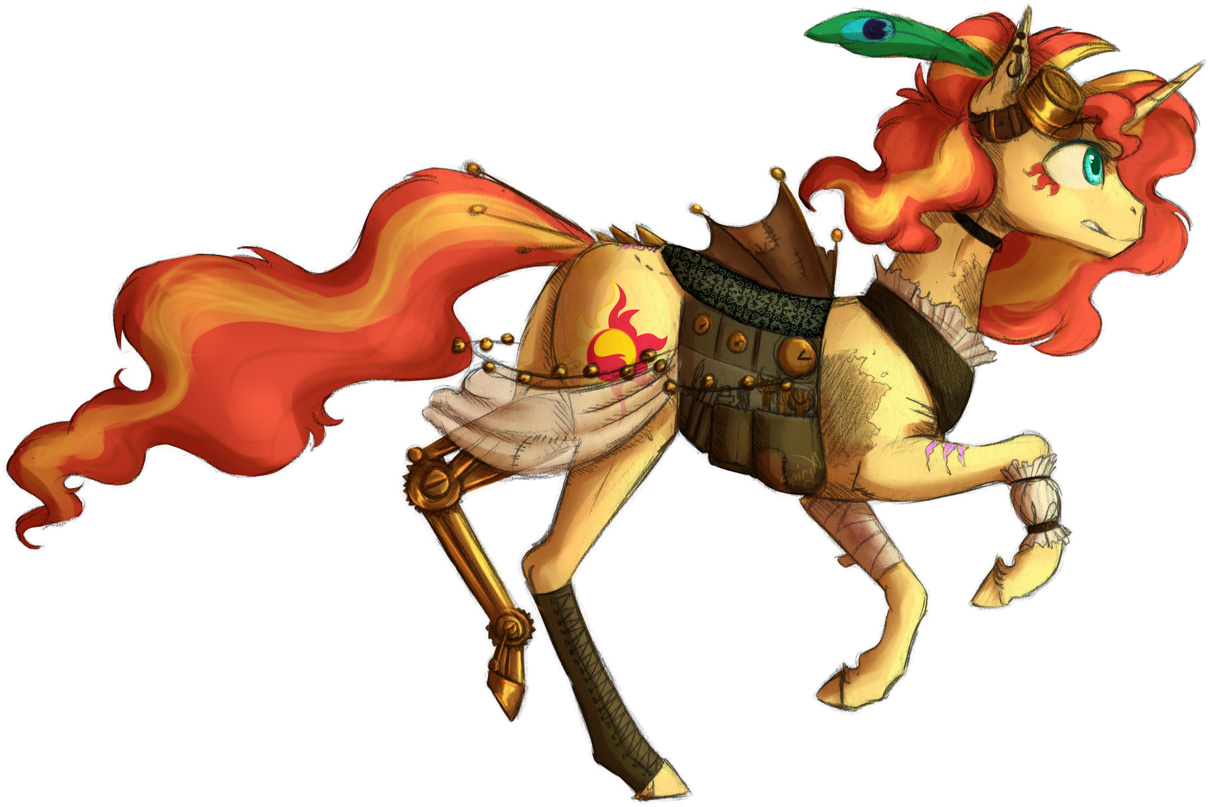 Alicjaspring, Feather, Goggles, Pony, Prosthetic Limb, - Engineer (4849x3013)