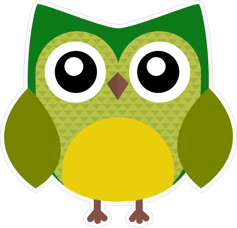 Owl Classroom - Coruja Cor Verde Png (800x770)