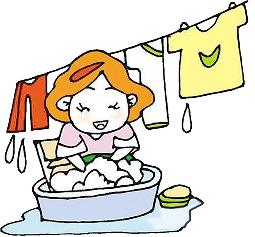 Cartoon Washing Clothing Laundry Clip Art - Hand Wash Clothes Cartoon (859x798)