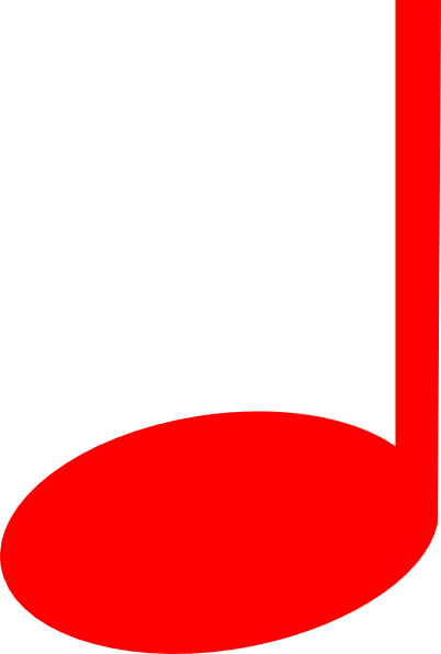 Red Music Note Clip Art - Music Note Red Png (402x597)