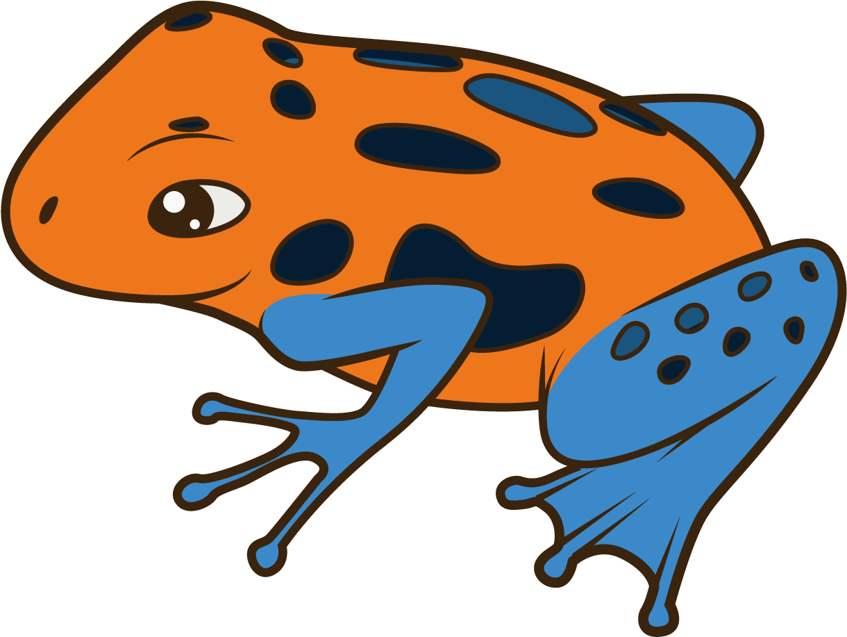 Poison Dart Frog Cartoon Illustration - Frog Cartoon Poison Dart (1276x1276)
