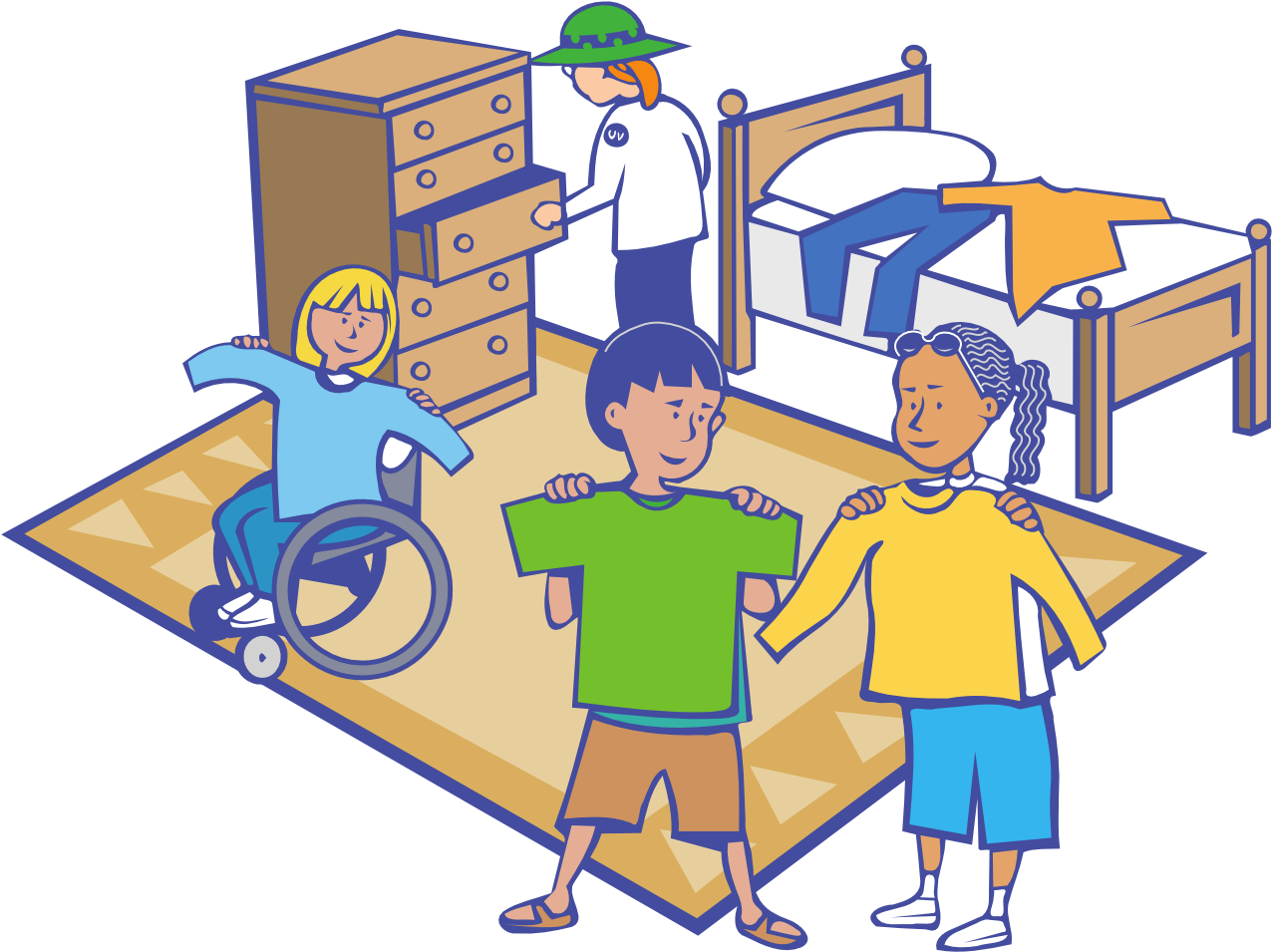 Margo Occupational Therapist Getting Dressed - People Getting Dressed Clipart (1331x1004)