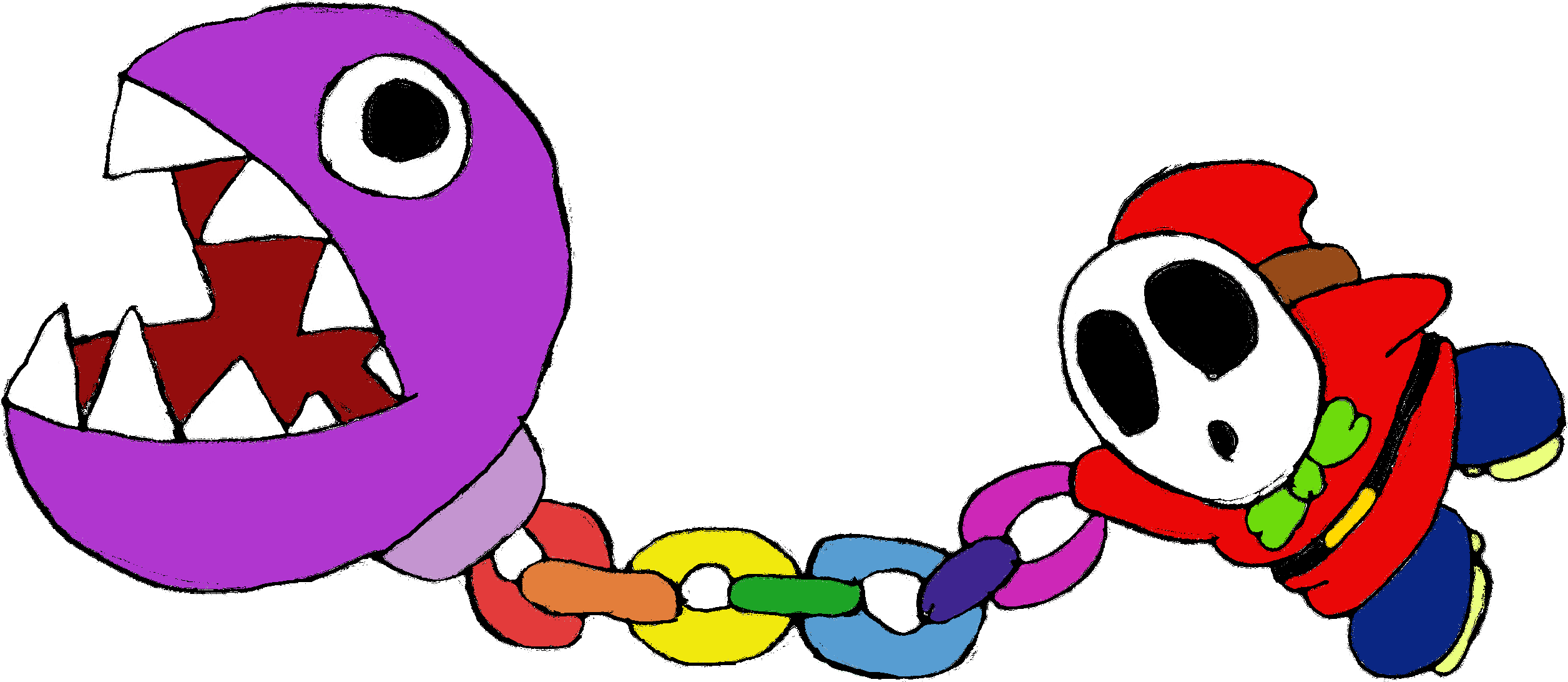 Party Guy With His Pet Chain Chomp Rex - Party (2596x1166)